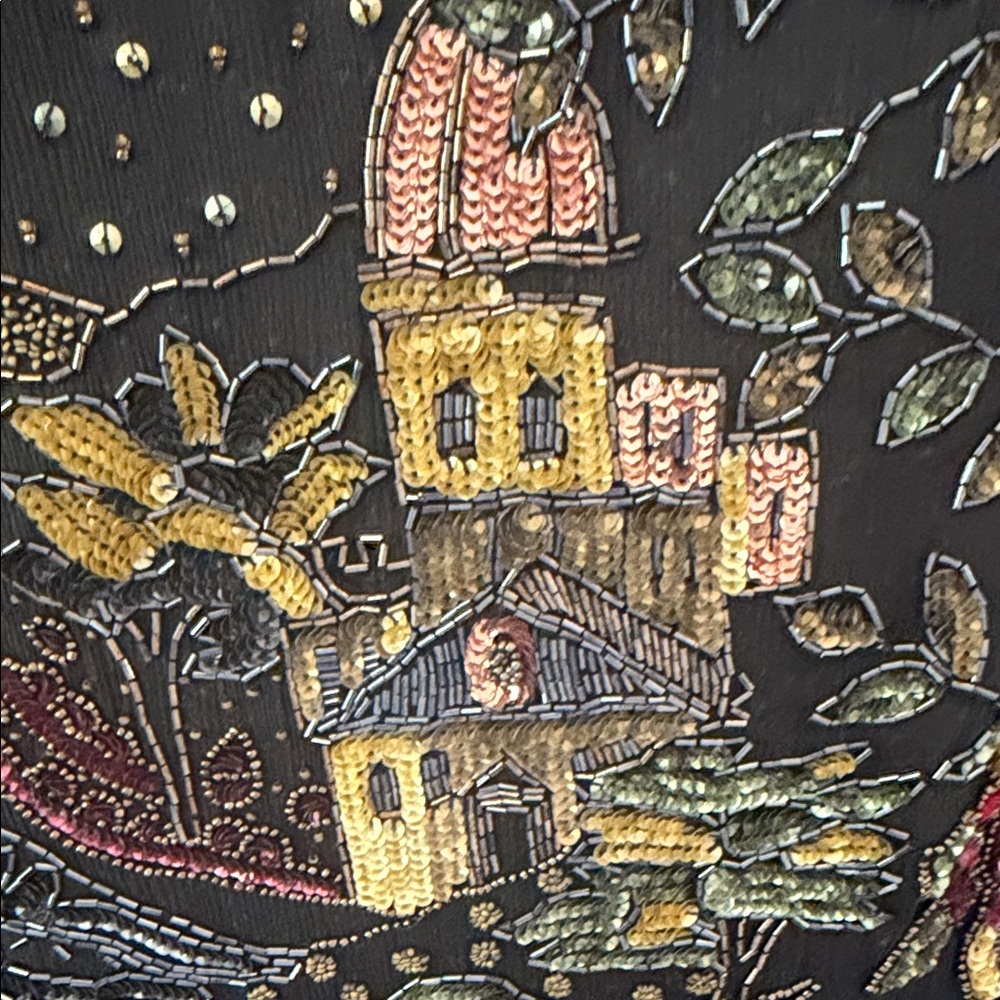VINTAGE VTG Royal Feelings Embellished Black Tunic with gorgeous design - Picture 3 of 6